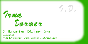 irma dormer business card